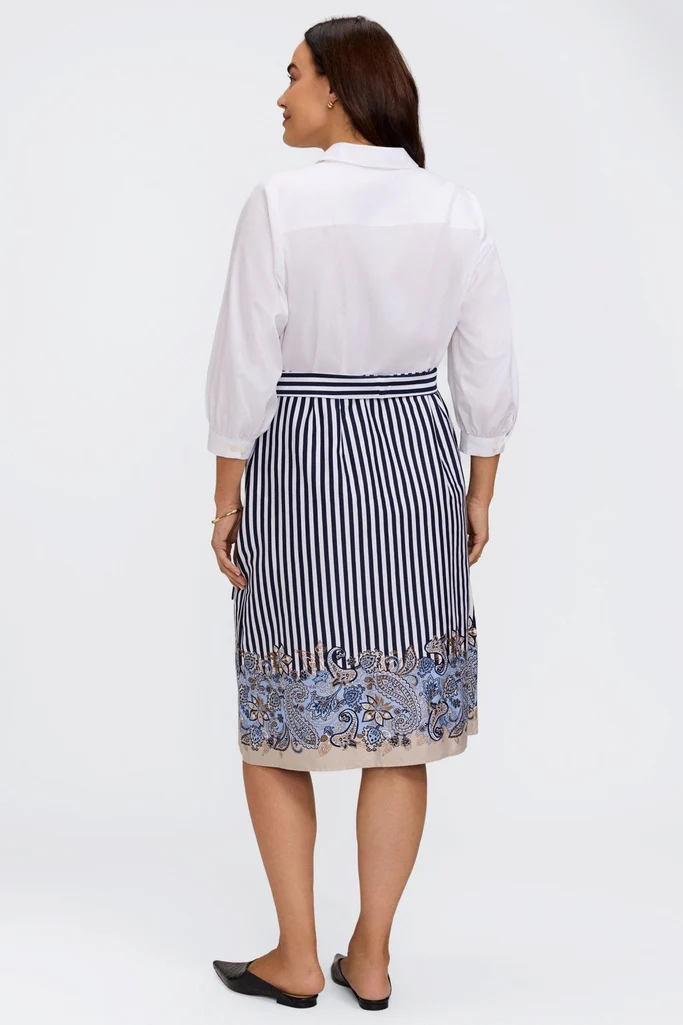 Esther Plus Stripe Paisley 3/4 Sleeve Dress - Image 7