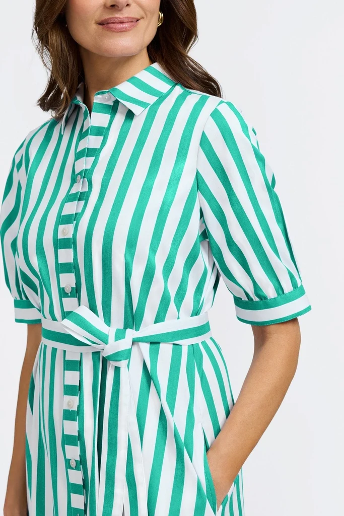 Esther Springtime Stripe Elbow Sleeve Dress - Image 11