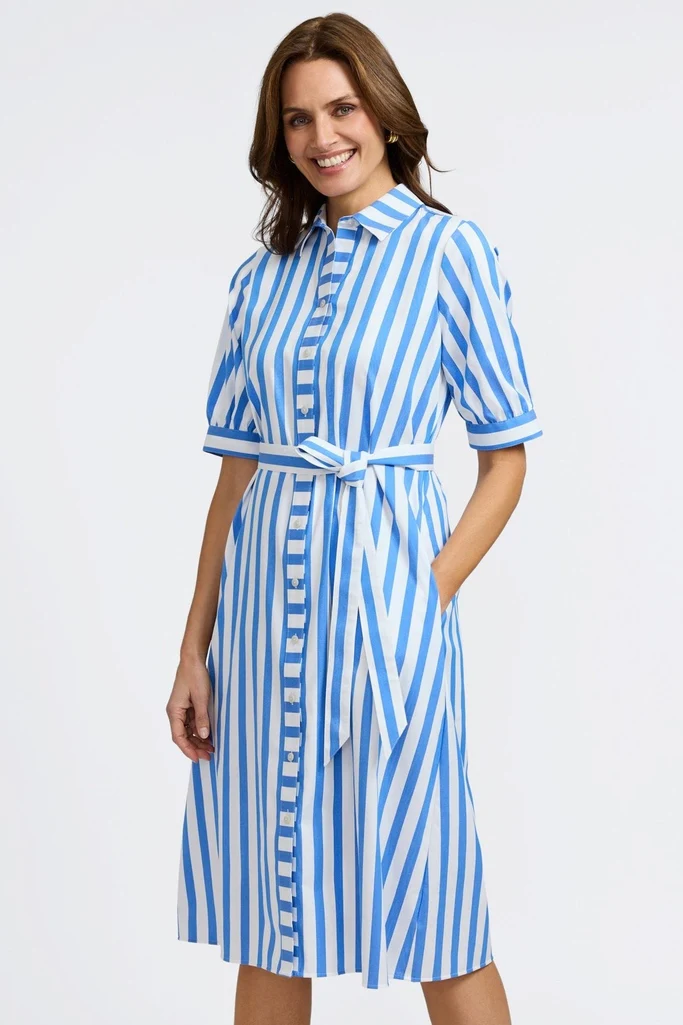 Esther Springtime Stripe Elbow Sleeve Dress - Image 14