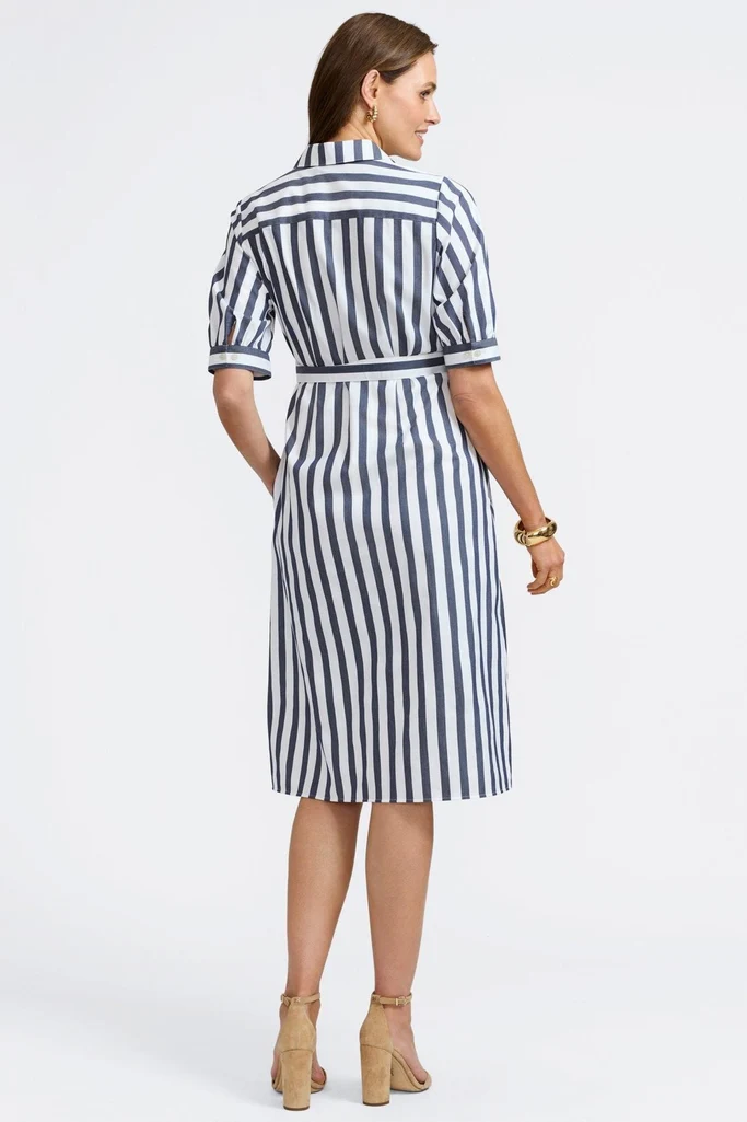 Esther Springtime Stripe Elbow Sleeve Dress - Image 6