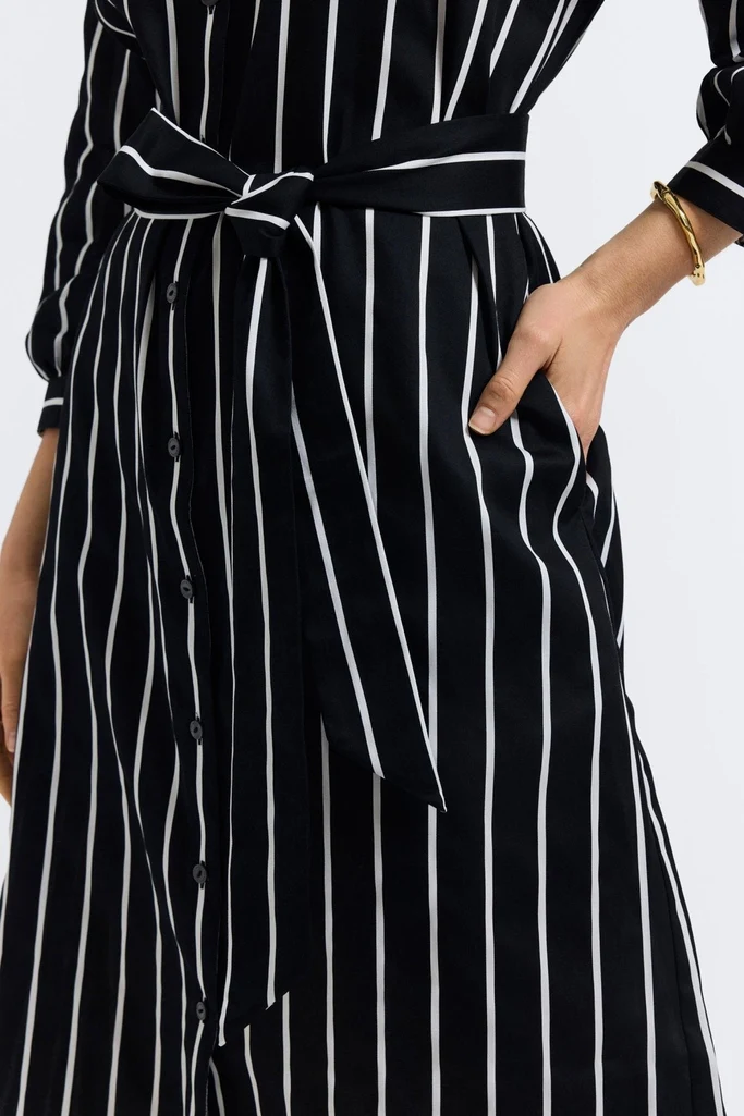 Esther Stripe & Houndstooth 3/4 Sleeve Dress - Image 2