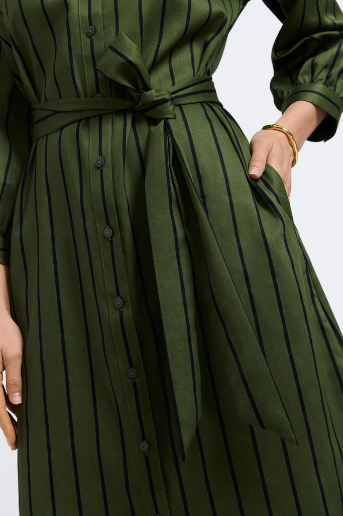 Esther Stripe & Houndstooth 3/4 Sleeve Dress - Image 8