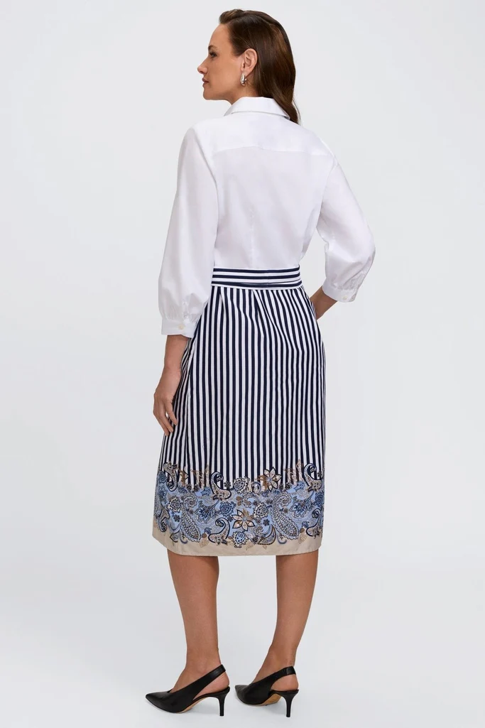 Esther Stripe Paisley 3/4 Sleeve Dress - Image 5