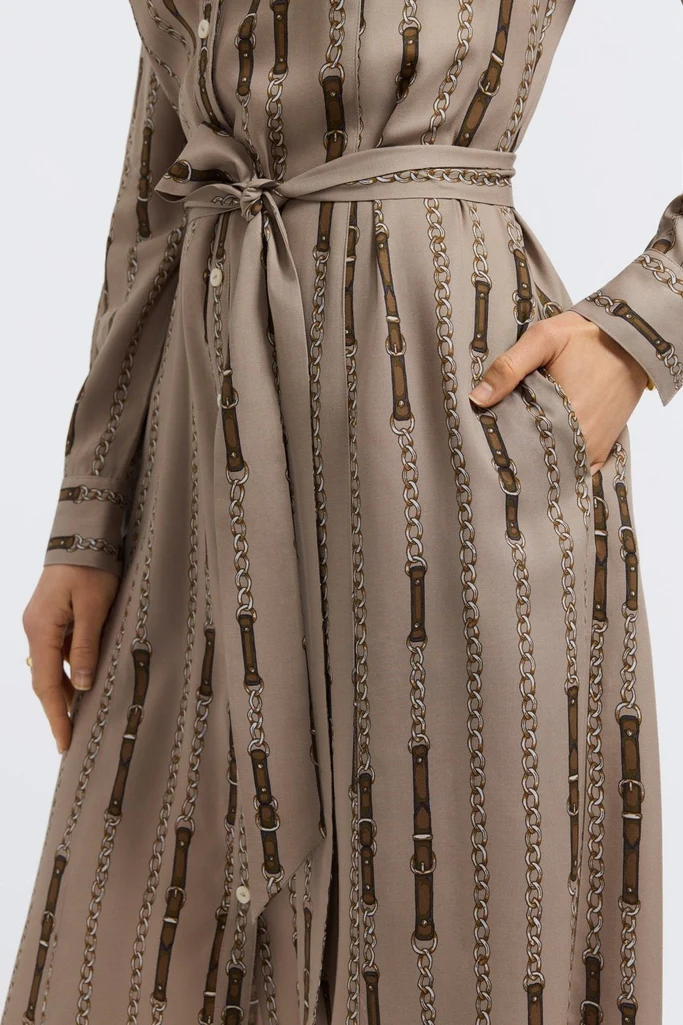 Fiona Chain Stripe Long Sleeve Sleeve Dress - Image 6