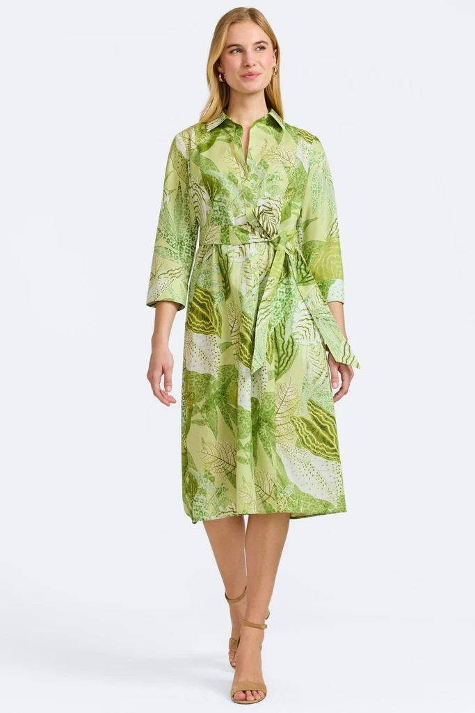 Fiona Jungle Leaves 3/4 Sleeve Dress - Image 4