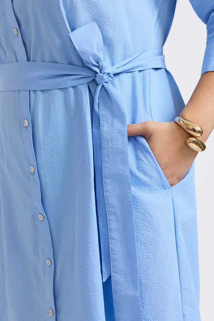 Fiona Plus Seersucker 3/4 Sleeve Dress - Image 6