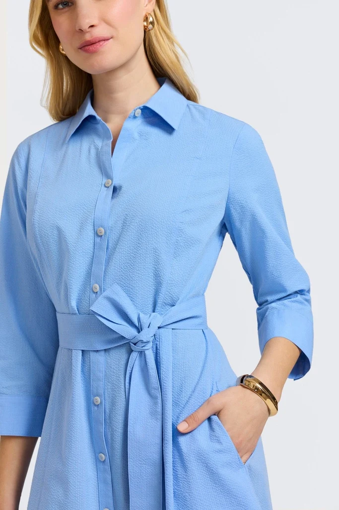 Fiona Seersucker 3/4 Sleeve Dress - Image 10