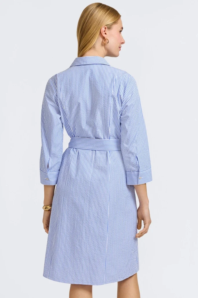Fiona Seersucker 3/4 Sleeve Dress - Image 4