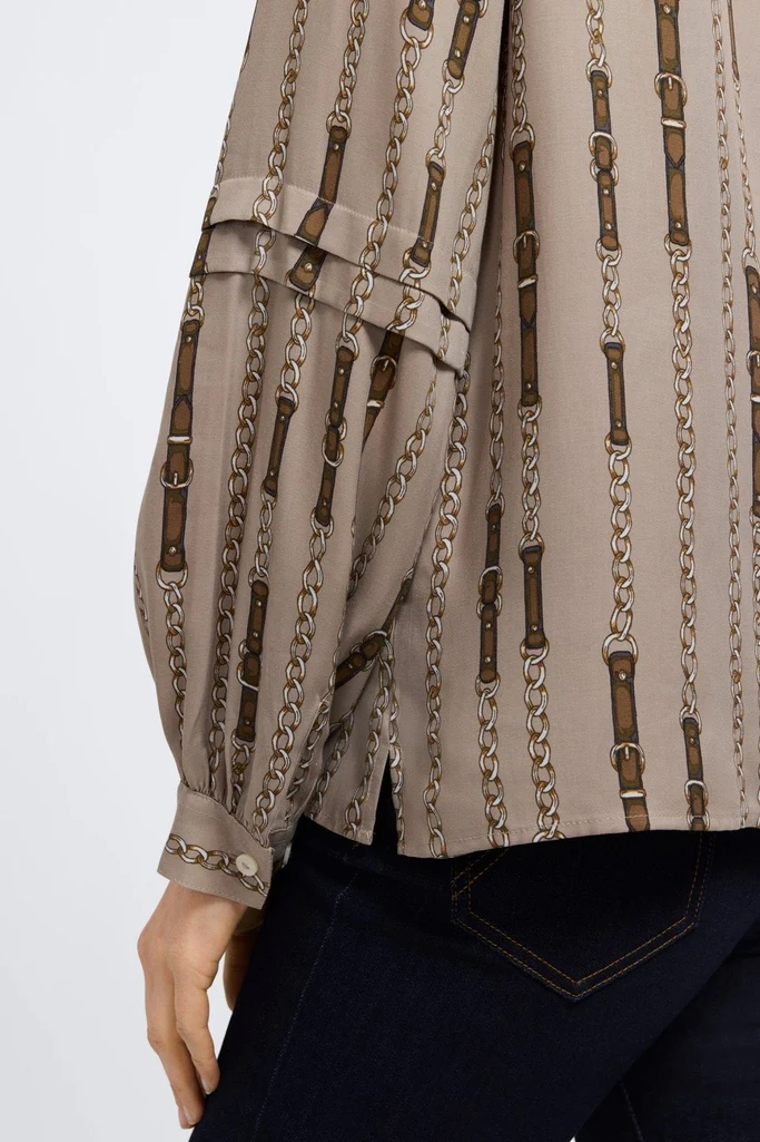 Frankie Chain Stripe Long Sleeve Popover Shirt - Image 3