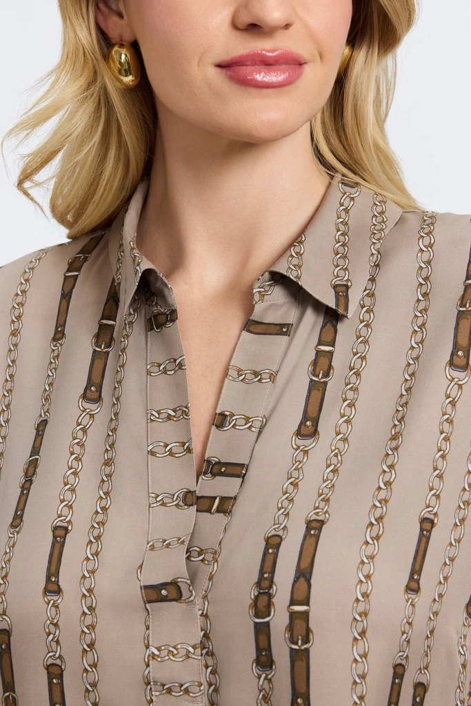 Frankie Plus Chain Stripe Long Sleeve Popover Shirt - Image 2