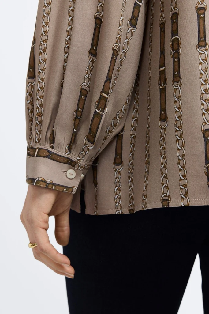 Frankie Plus Chain Stripe Long Sleeve Popover Shirt - Image 3