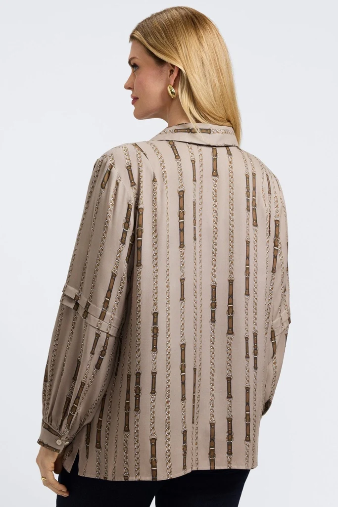 Frankie Plus Chain Stripe Long Sleeve Popover Shirt - Image 4
