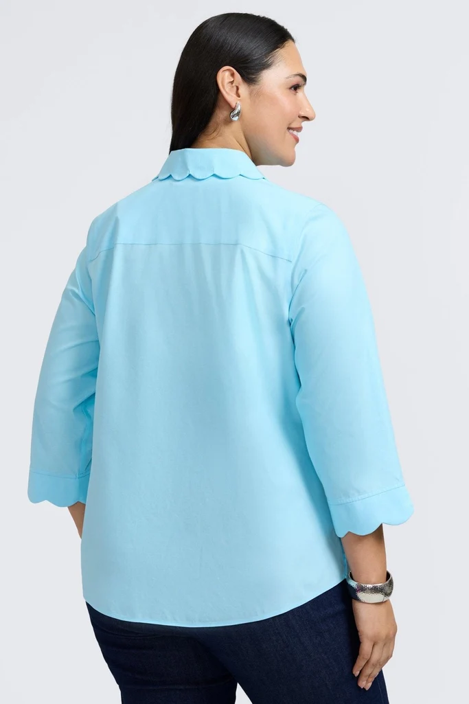 Gwen Plus No Iron Pinpoint 3/4 Sleeve Shirt - Image 11