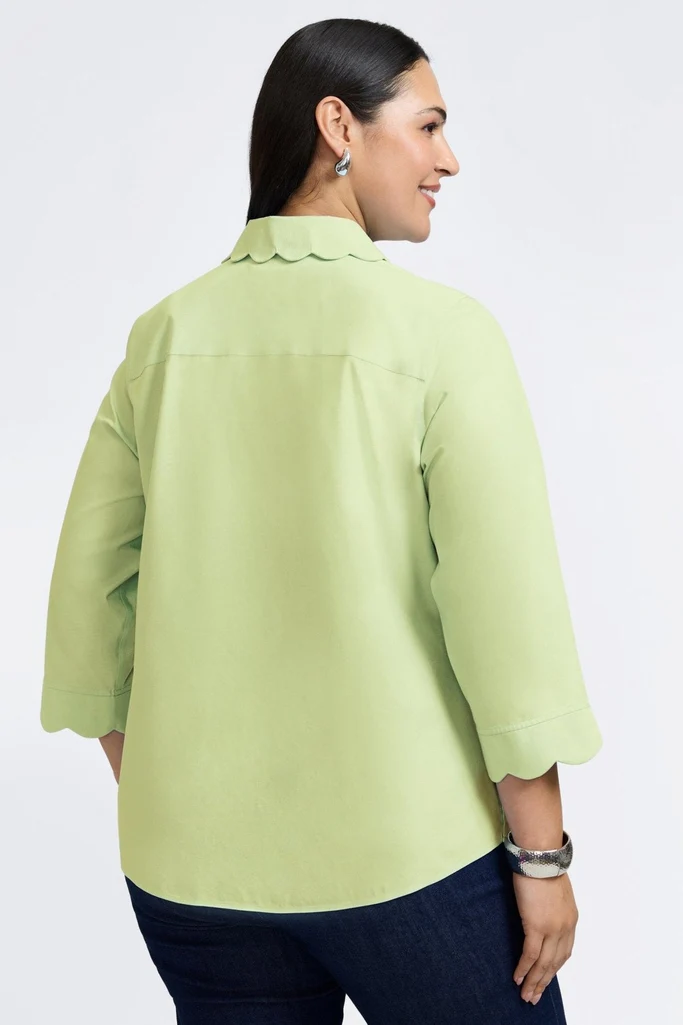 Gwen Plus No Iron Pinpoint 3/4 Sleeve Shirt - Image 19