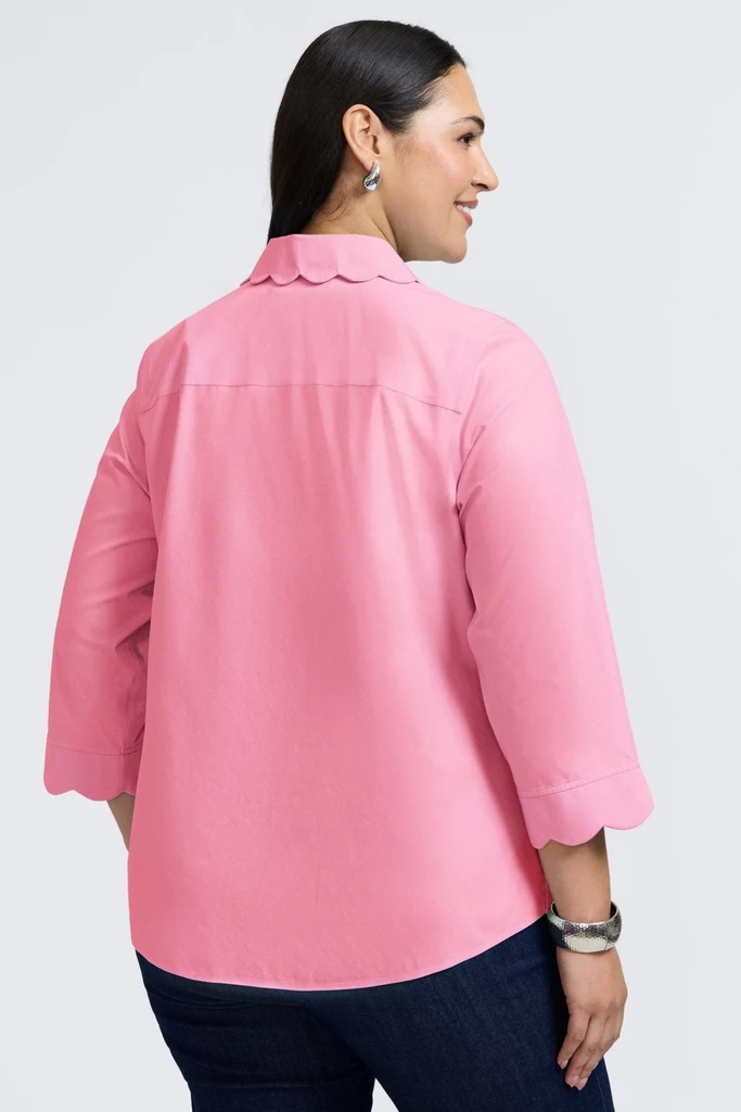 Gwen Plus No Iron Pinpoint 3/4 Sleeve Shirt - Image 3
