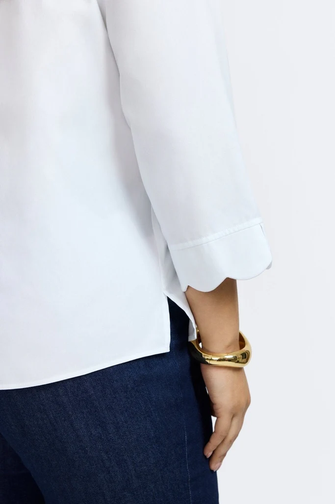 Gwen Plus No Iron Pinpoint 3/4 Sleeve Shirt - Image 8