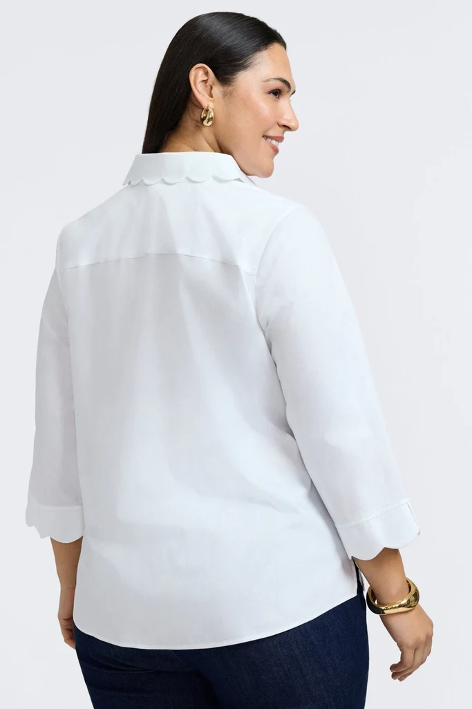 Gwen Plus No Iron Pinpoint 3/4 Sleeve Shirt - Image 9