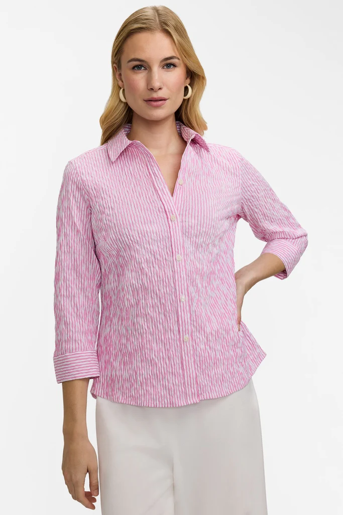 Hampton Crinkle Jacquard 3/4 Sleeve Shirt