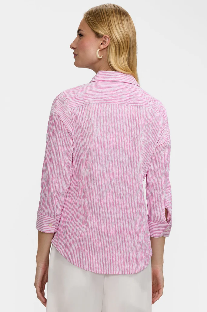 Hampton Crinkle Jacquard 3/4 Sleeve Shirt - Image 3
