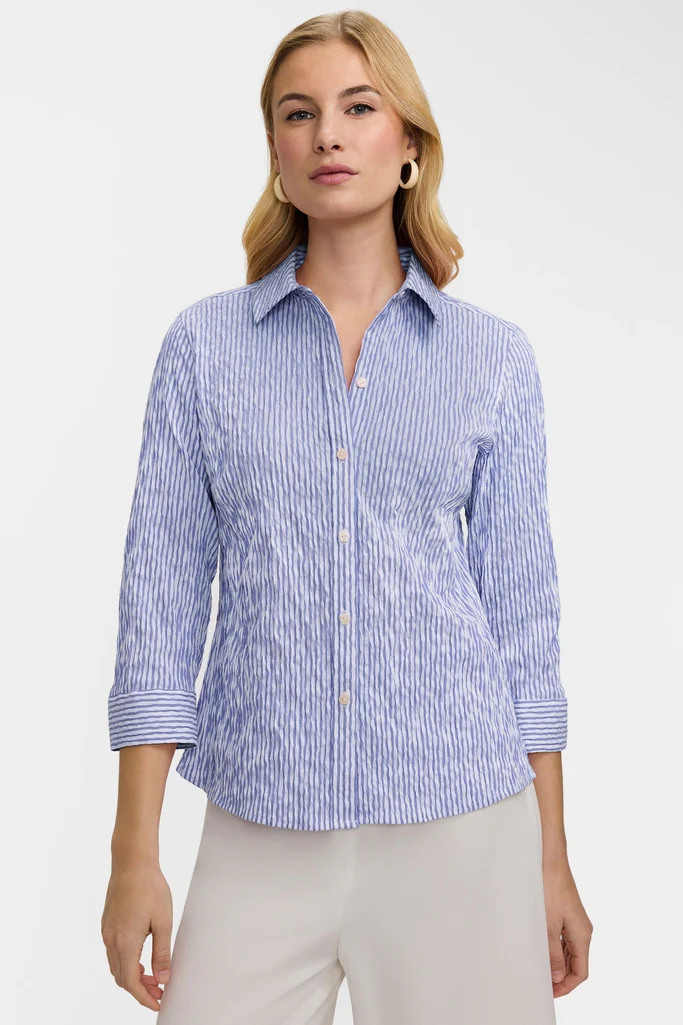 Hampton Crinkle Jacquard 3/4 Sleeve Shirt - Image 4