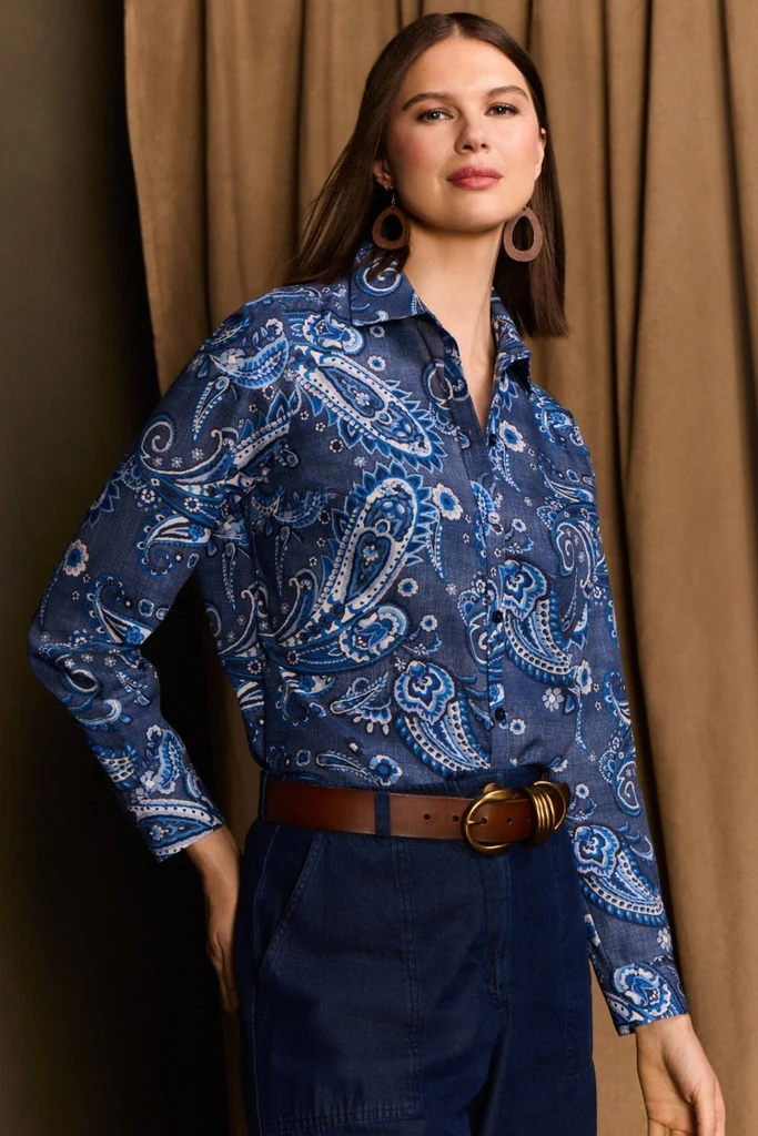 Hampton Denim Paisley Long Sleeve Shirt - Image 2