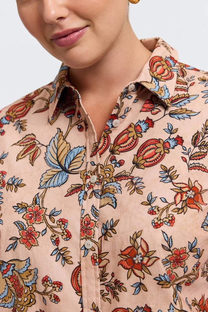 Hampton Plus Autumn Jacobean Corduroy Long Sleeve Shirt - Image 2