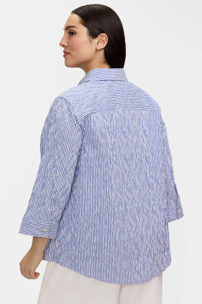 Hampton Plus Crinkle Jacquard 3/4 Sleeve Shirt - Image 3