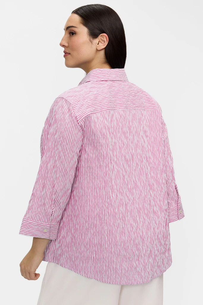 Hampton Plus Crinkle Jacquard 3/4 Sleeve Shirt - Image 6