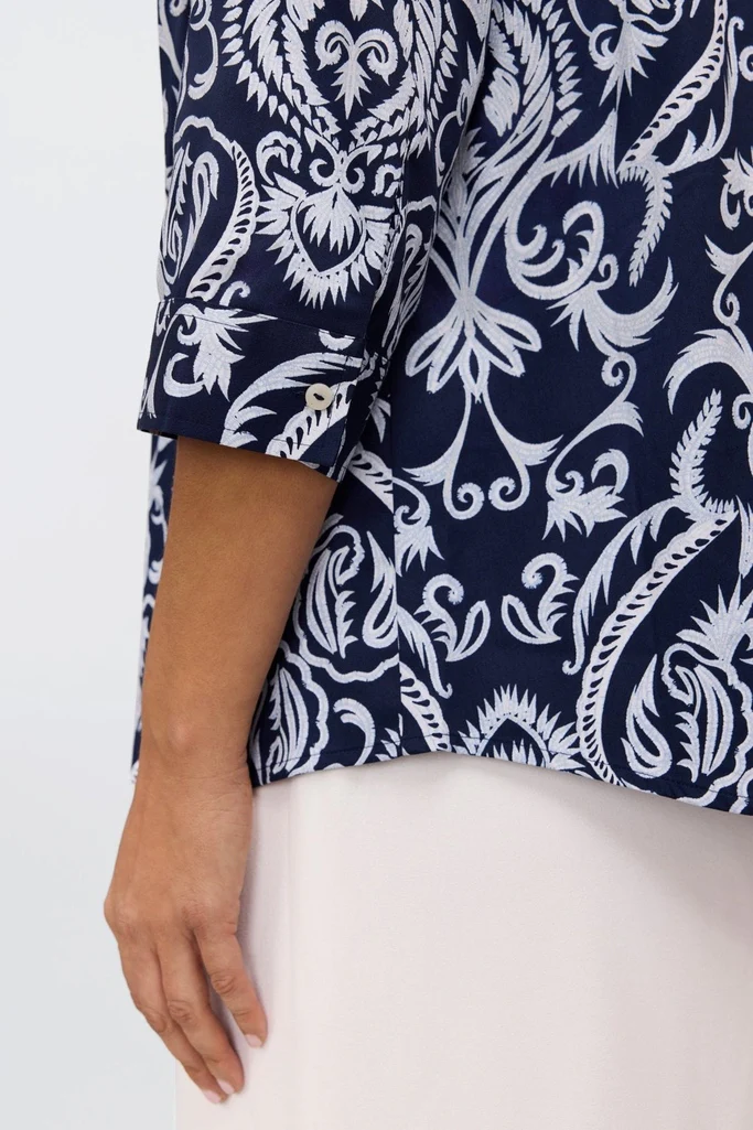 Hampton Plus Printed Damask 3/4 Sleeve Shirt - Image 4