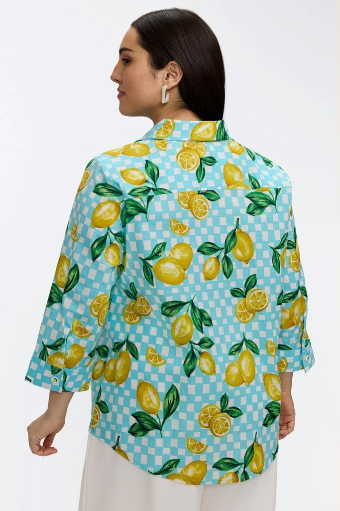 Hampton Plus Riviera Lemon 3/4 Sleeve Shirt - Image 2