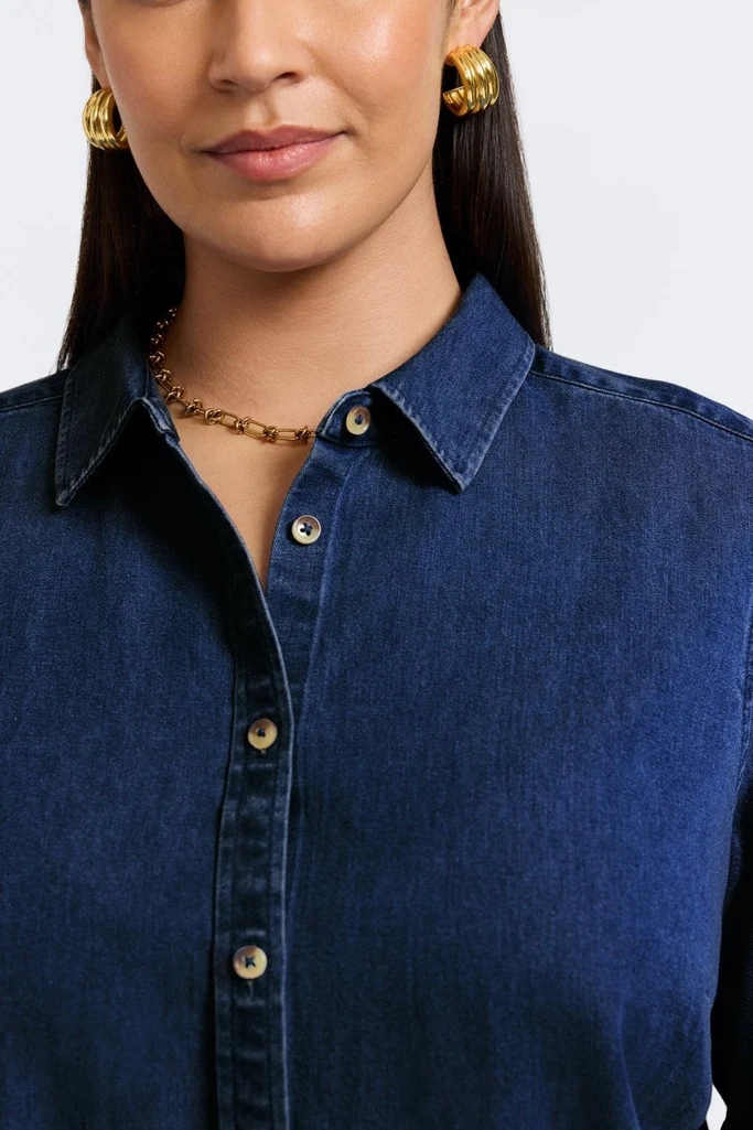Hampton Plus Tencel® Denim Long Sleeve Shirt - Image 10