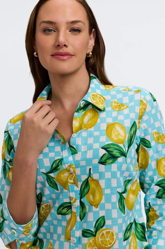 Hampton Riviera Lemon 3/4 Sleeve Shirt - Image 2