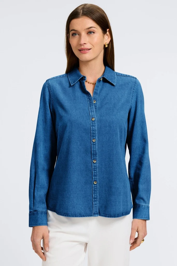 Hampton Tencel® Denim Long Sleeve Shirt - Image 6