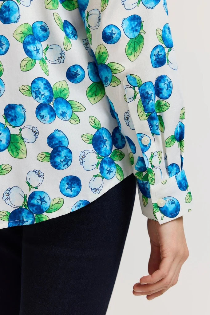 Hampton Watercolor Blueberries Long Sleeve Shirt - Image 5