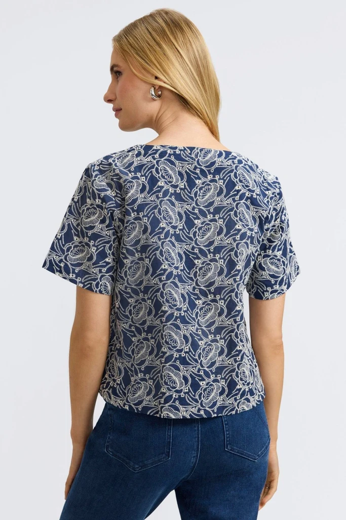 Isabel Allover Eyelet Elbow Sleeve Shirt - Image 8