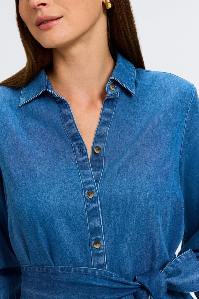Ivy Tencel® Denim 3/4 Sleeve Midi Dress - Image 3