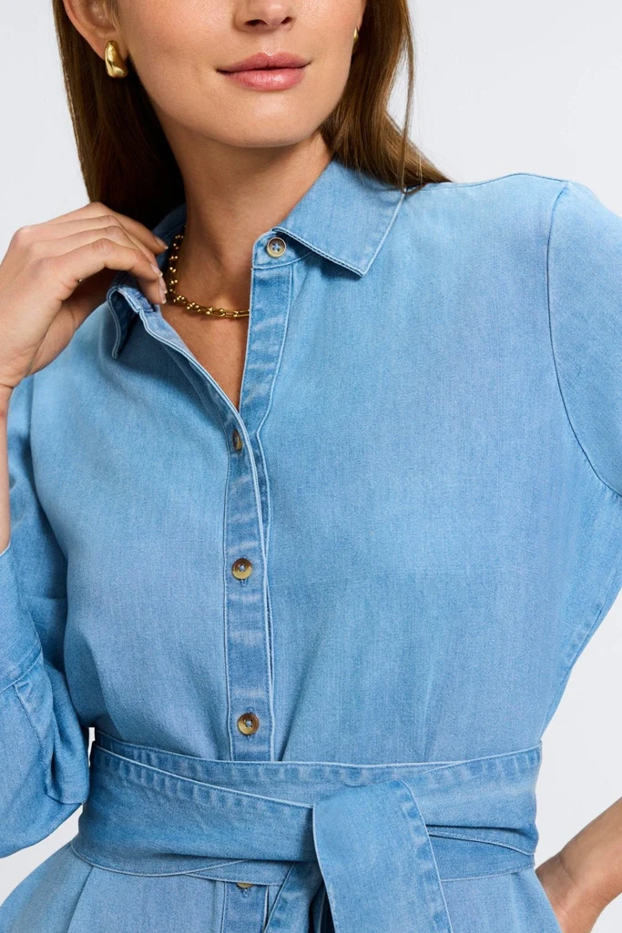 Ivy Tencel® Denim 3/4 Sleeve Midi Dress - Image 7