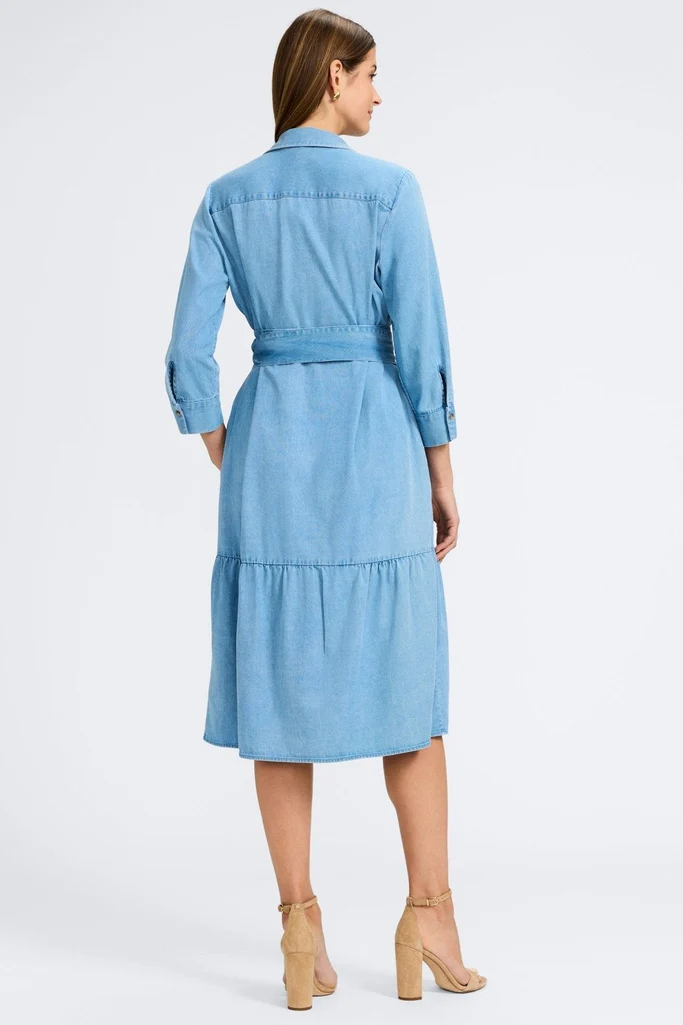 Ivy Tencel® Denim 3/4 Sleeve Midi Dress - Image 8