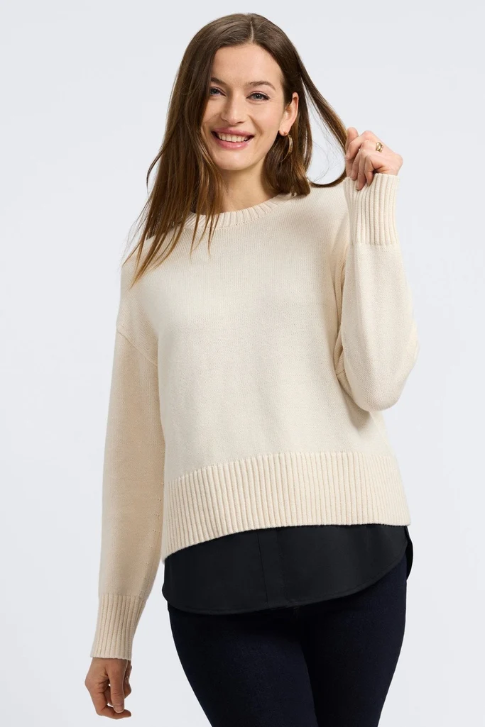 Jesse Knit-Woven Crew Cut Sleeveless Layering Tank - Image 13