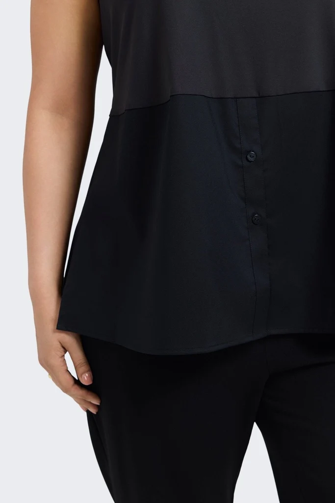 Jesse Plus Knit-Woven Crew Cut Sleeveless Layering Tank - Image 9