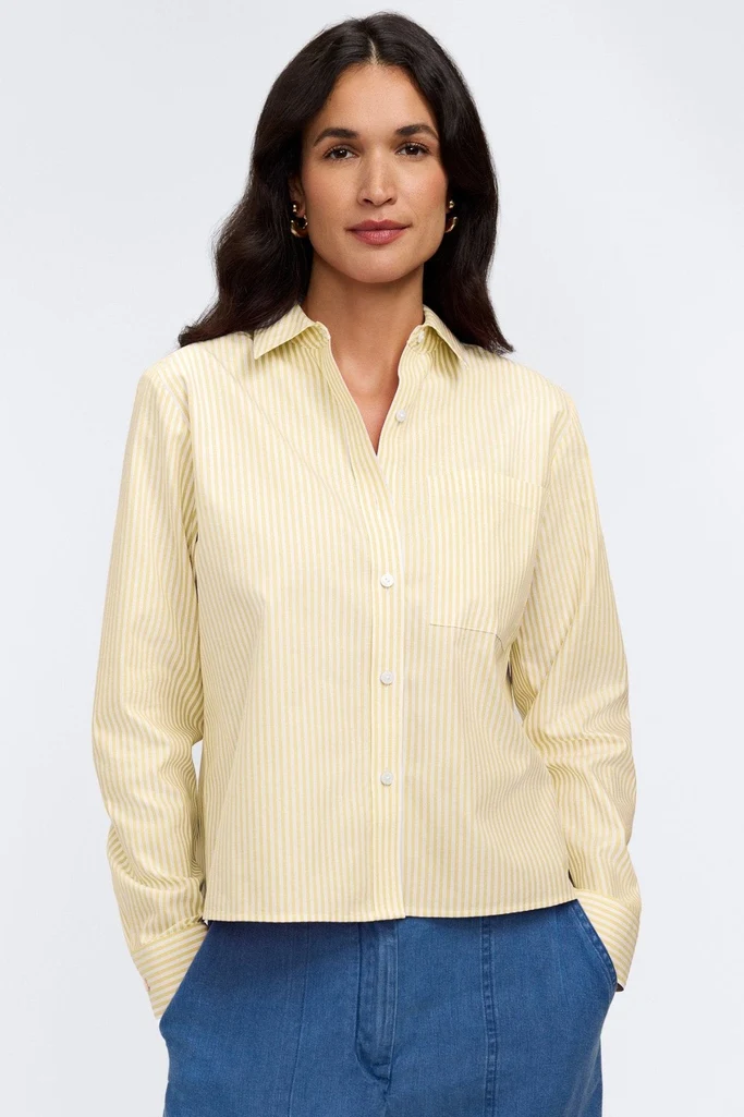 Jodie No Iron Pinpoint Stripe Long Sleeve Short Shirt - Image 10