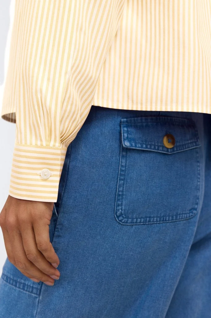 Jodie No Iron Pinpoint Stripe Long Sleeve Short Shirt - Image 12