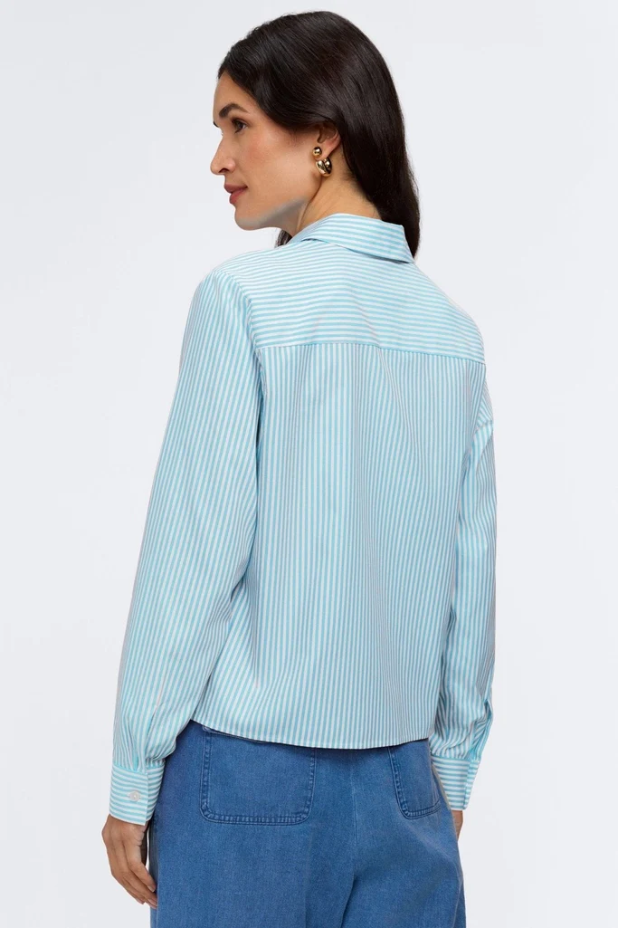 Jodie No Iron Pinpoint Stripe Long Sleeve Short Shirt - Image 17