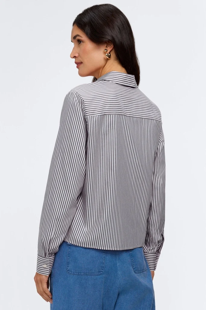 Jodie No Iron Pinpoint Stripe Long Sleeve Short Shirt - Image 25