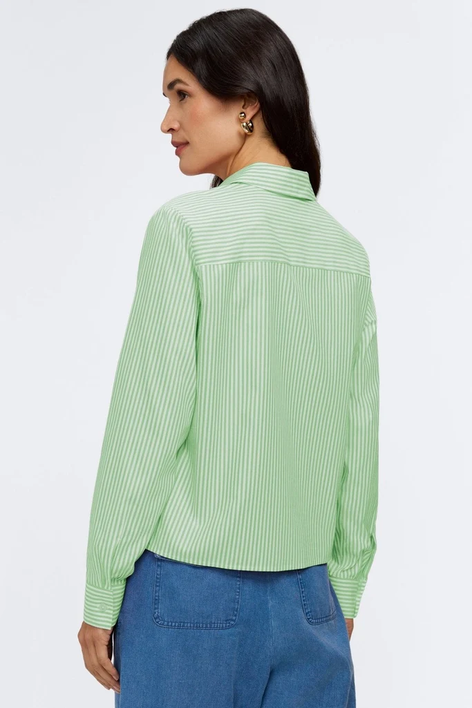 Jodie No Iron Pinpoint Stripe Long Sleeve Short Shirt - Image 3