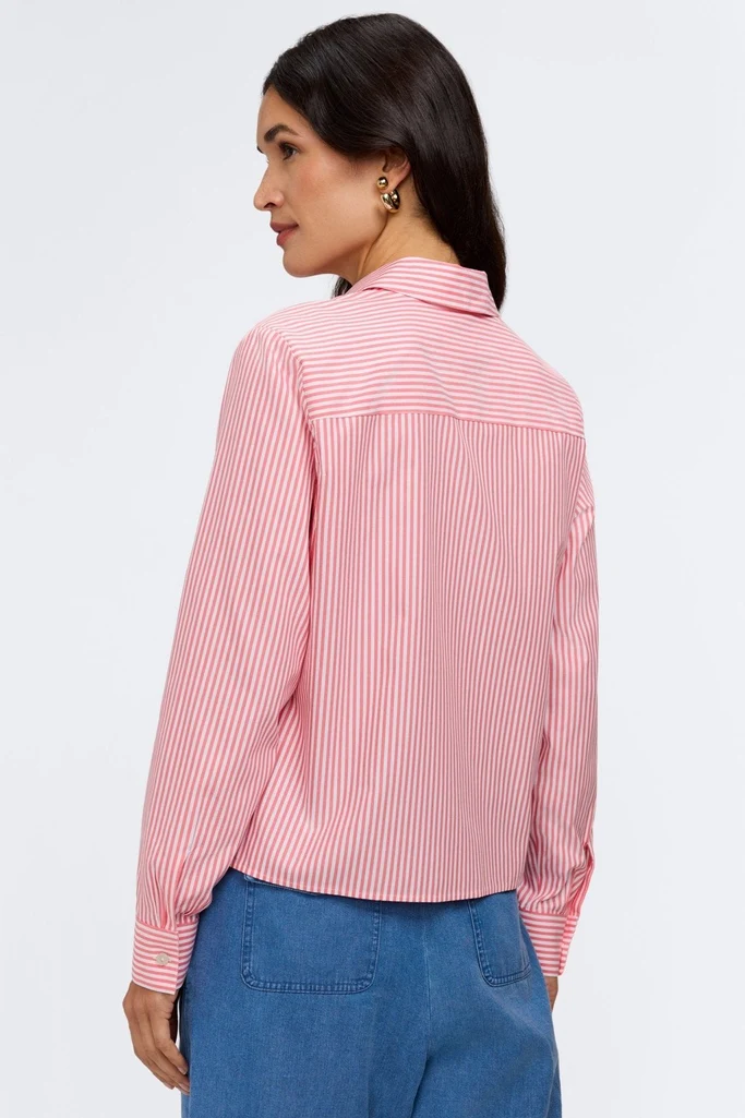 Jodie No Iron Pinpoint Stripe Long Sleeve Short Shirt - Image 9