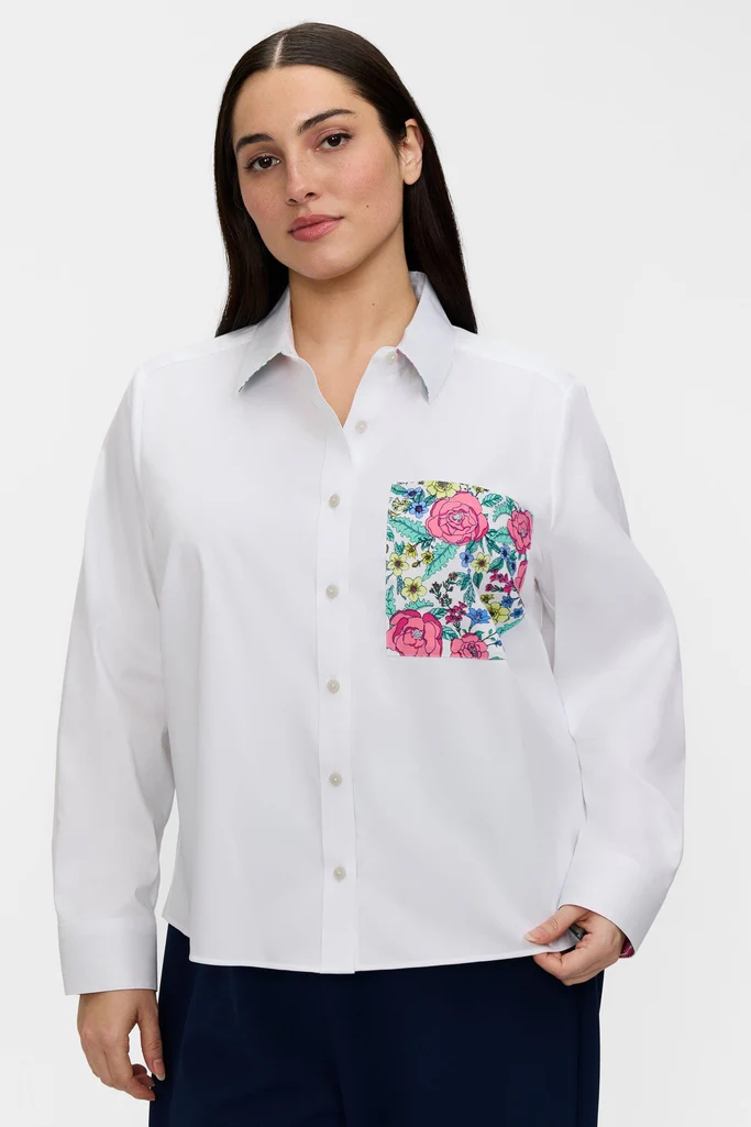 Jodie Plus Ditsy Floral Long Sleeve Shirt