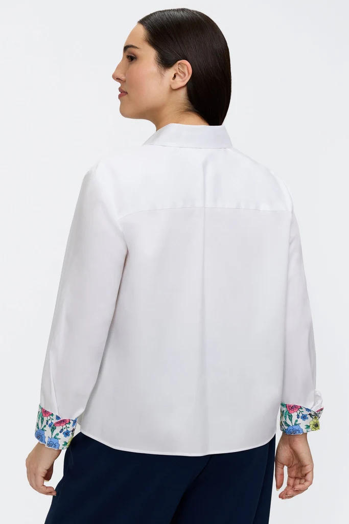 Jodie Plus Ditsy Floral Long Sleeve Shirt - Image 4
