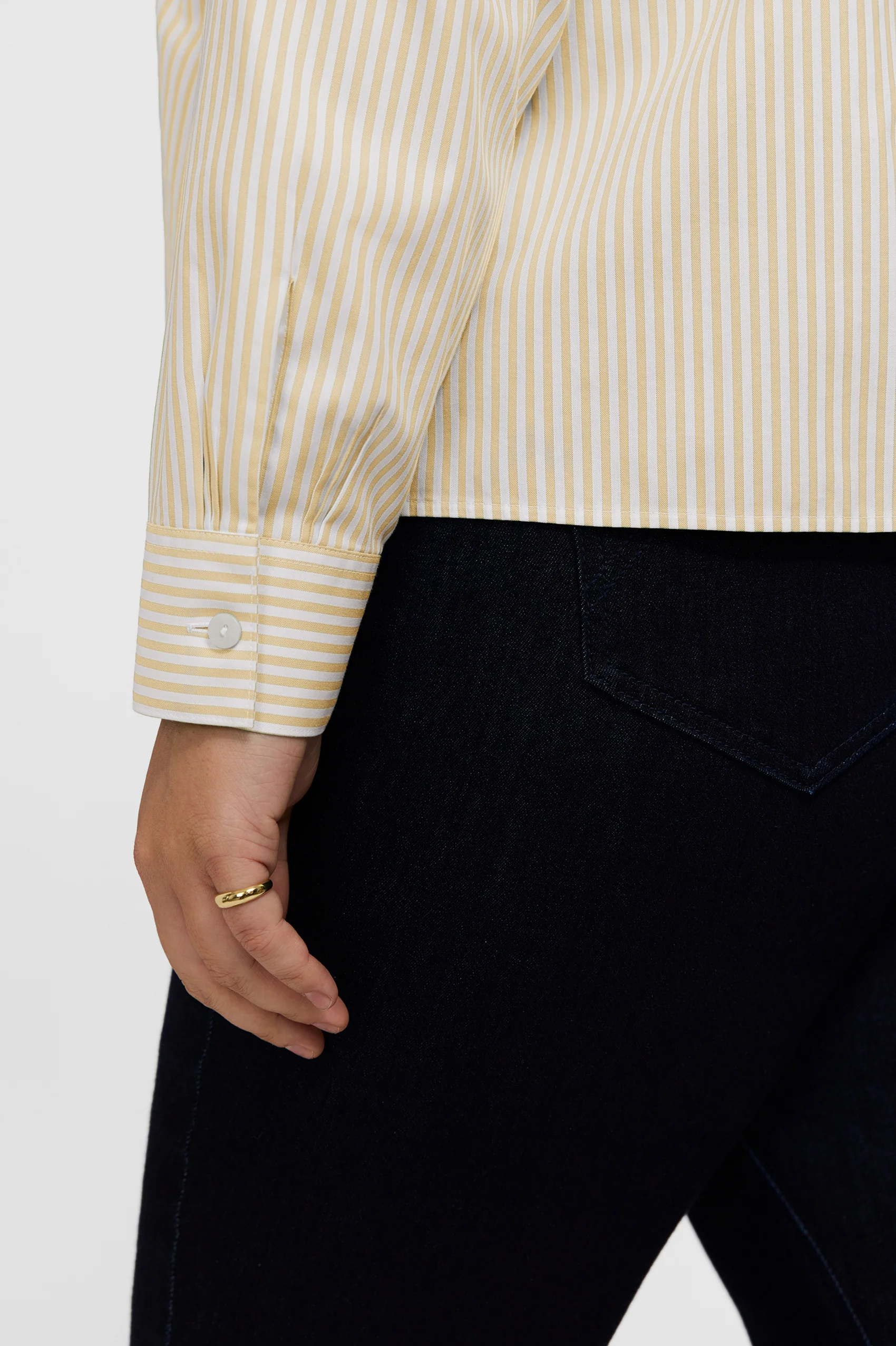 Jodie Plus No Iron Pinpoint Stripe Long Sleeve Short Shirt - Image 15