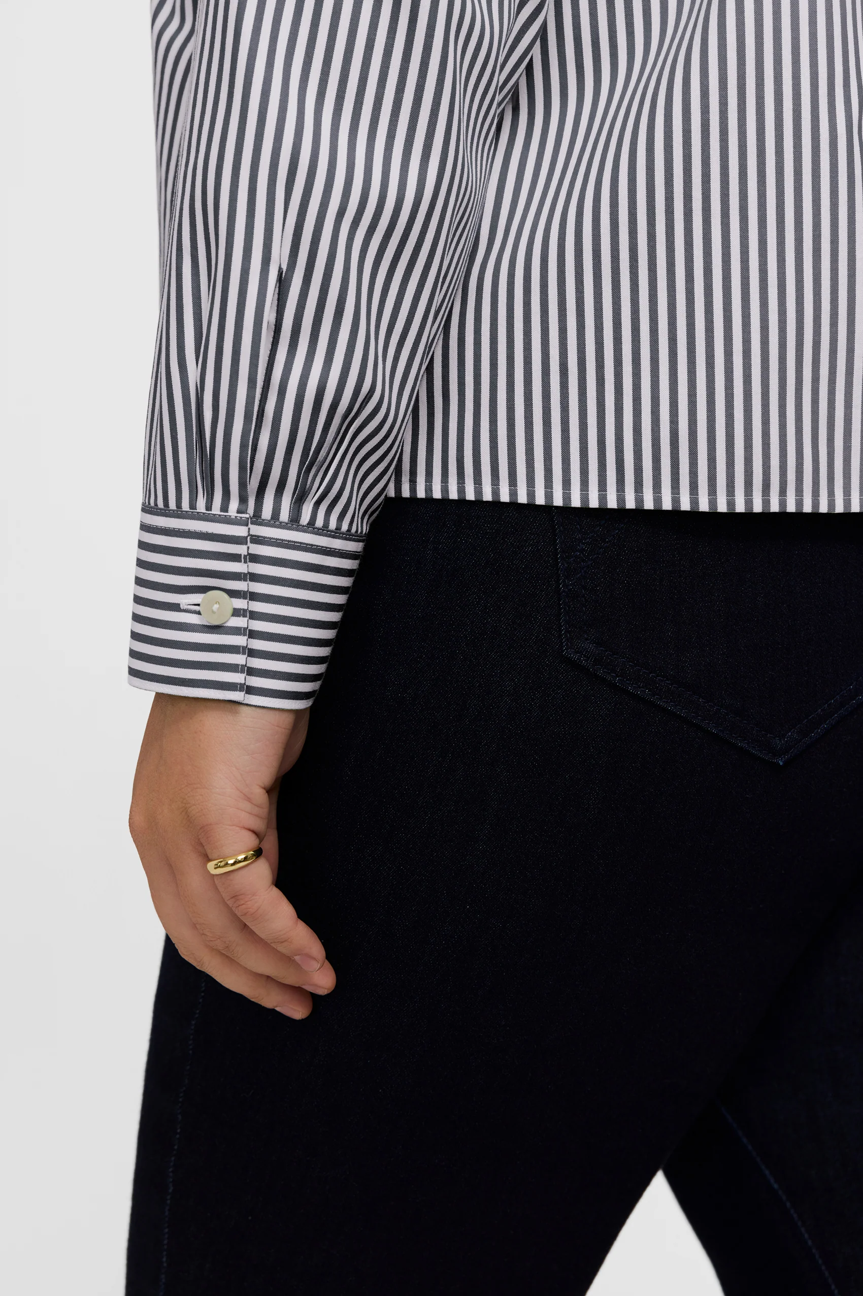 Jodie Plus No Iron Pinpoint Stripe Long Sleeve Short Shirt - Image 19